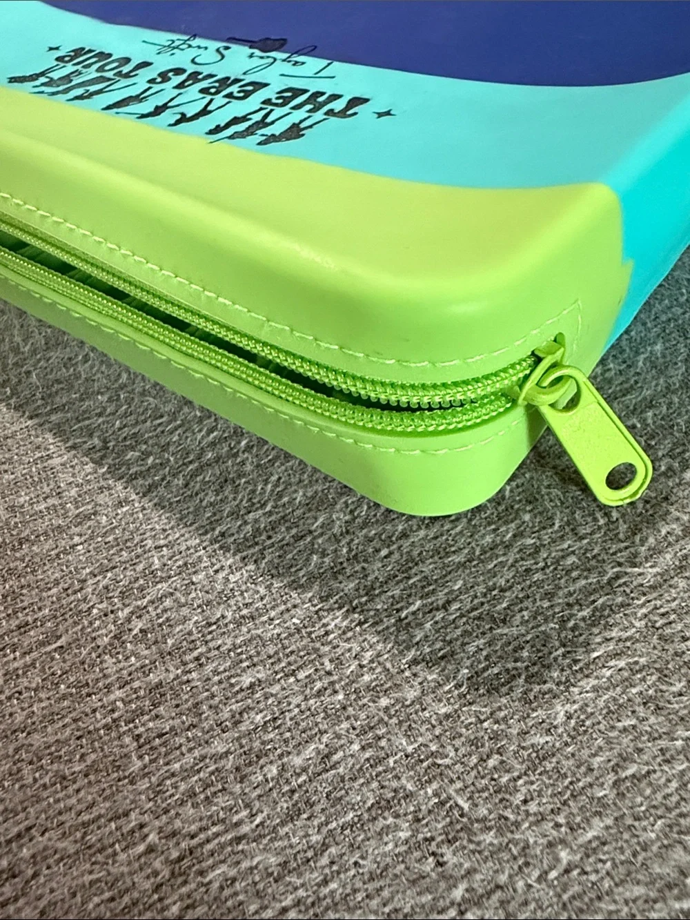 Taylor Swift The Eras Tour Striped Pouch - green, Teal, Navy Blue